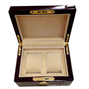 Customized Logo Luxury Watch Box Holz für Paare